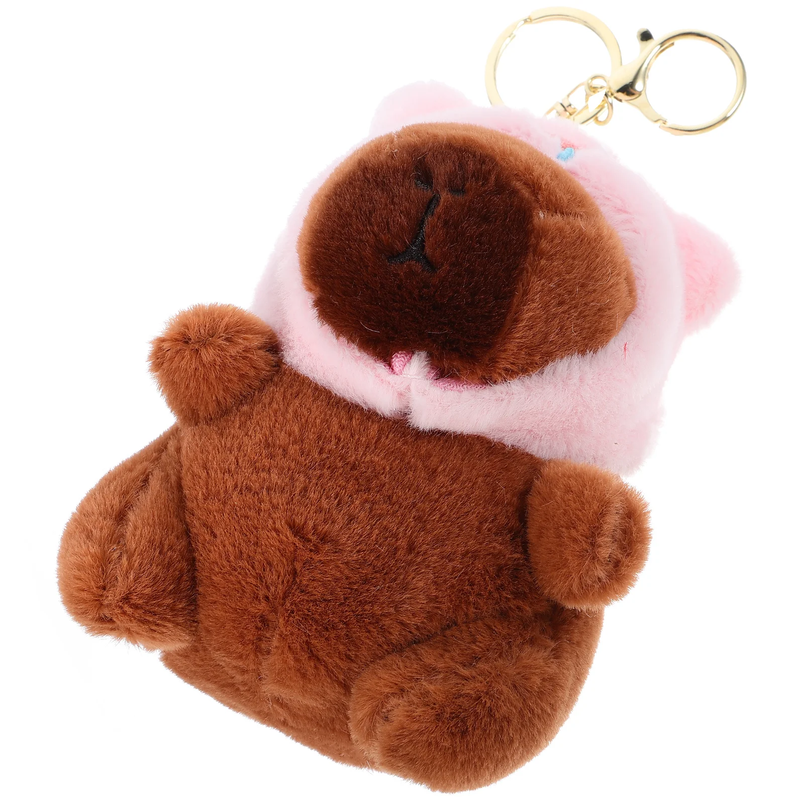 Capybara Keychain Keyring Holder Accessories Hat Pp Cotton Lovers Rings for Car Keys