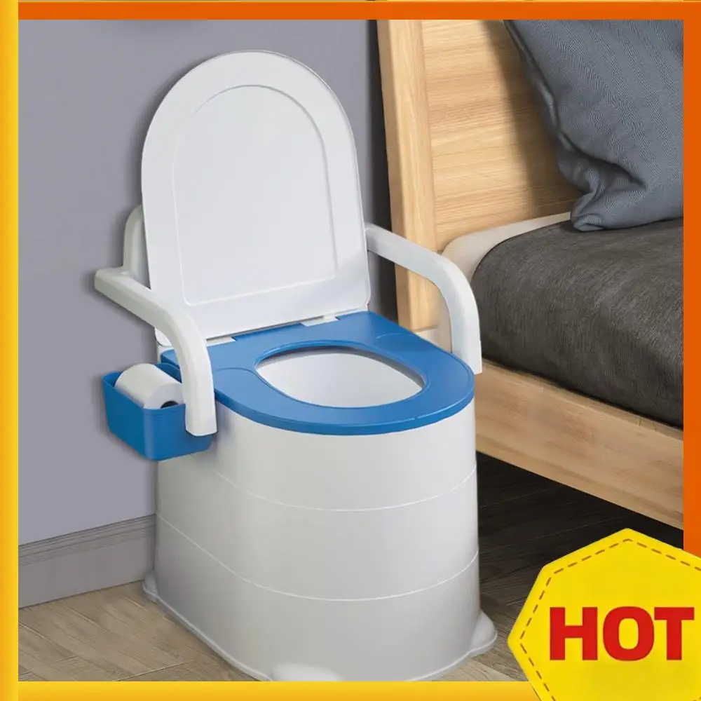 

Портативный прикроватный туалет-комод для пожилых людей с подлокотниками, нескользящий, герметичный, предотвращающий запахи