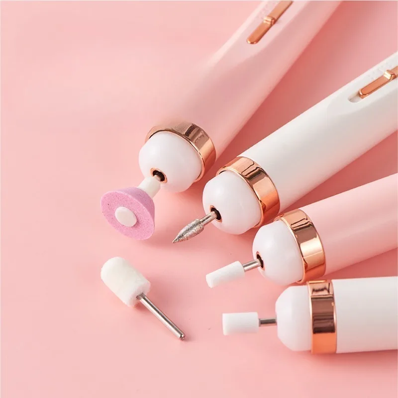 Mini trapano elettrico per unghie Strumento per manicure portatile Batteria ricaricabile 5 impostazioni di velocità Smerigliatrice per unghie