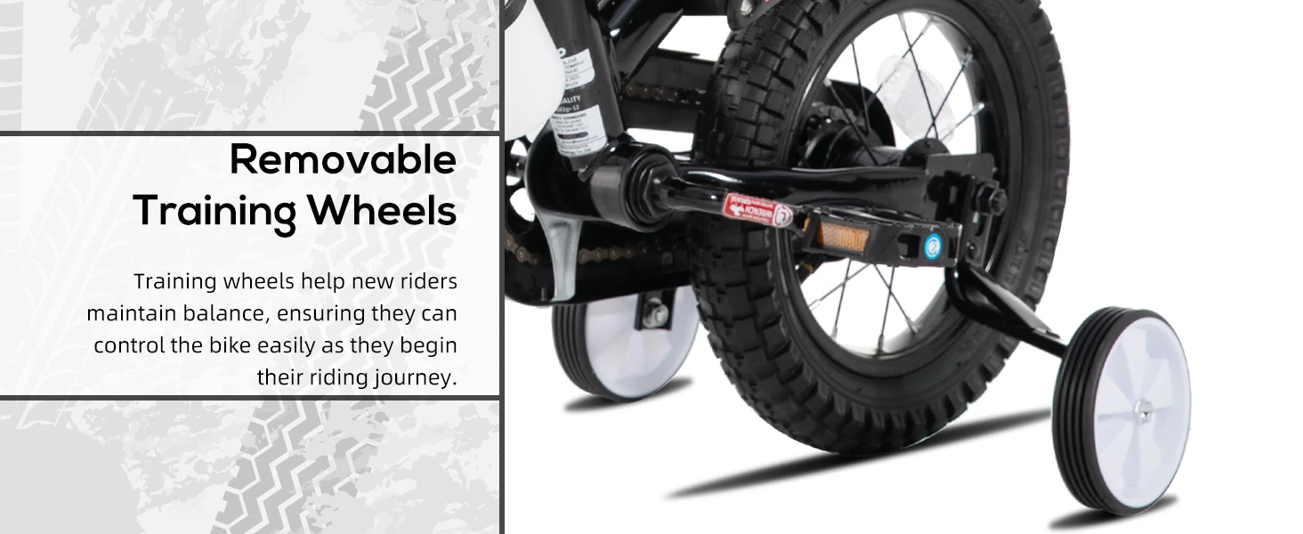 KEANO Motocross-Stil Kinderfahrrad für Jungen und Mädchen im Alter von 3-7 Jahren, 12 & 16 Zoll Fahrräder mit Stützrädern und Nummernschild – Detail 4