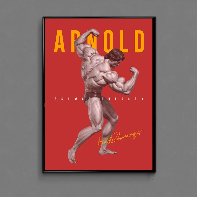 Arnold Schwarzenegger Gym Body Fitness Art Poster and Prints Canvas Painting Wall Art Picture for Living Room Home Decoration