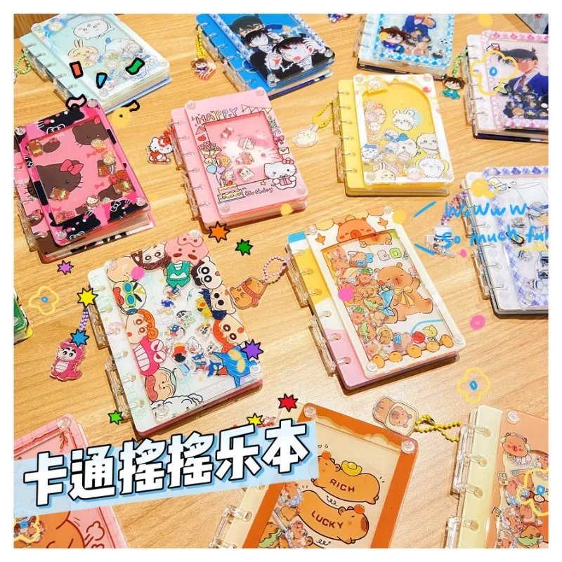 Popular Crayon Shin chan Acrylic Shake Shake Mania Notebook 9x13cm Cartoon Anime periphery Creative Handbooks School supplies