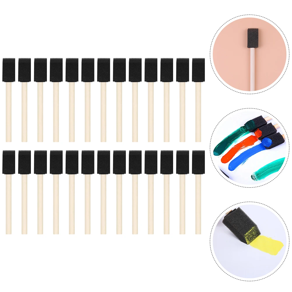 

40 Pcs Foam Paint Brush Brushes Sponge Painting Sponges for Diy Crafts Wood Foams