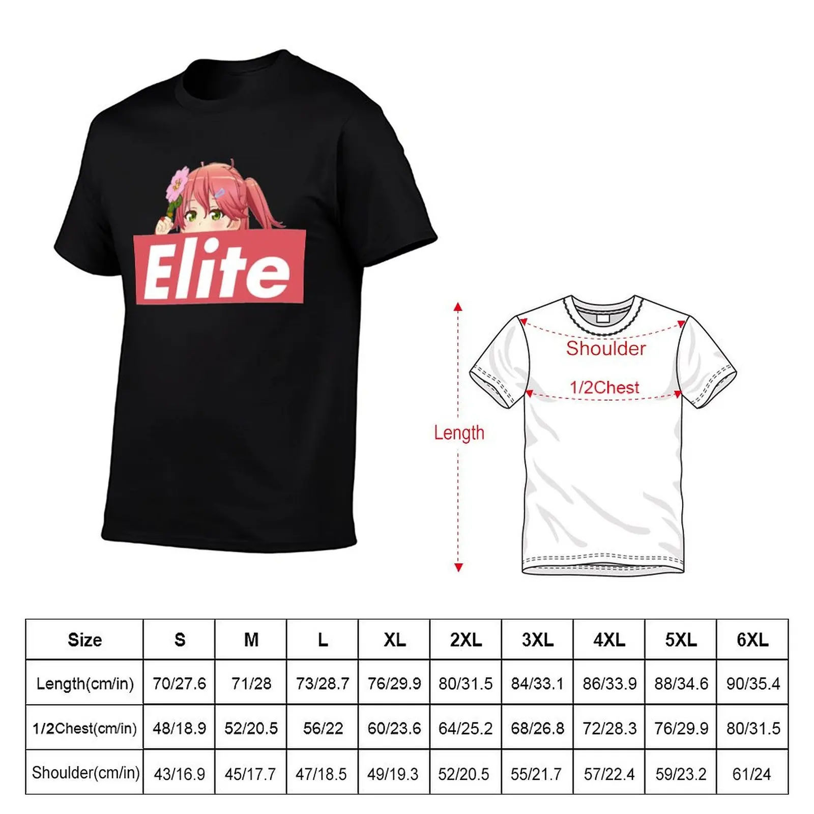 Elite Miko Sakura Peeker T-Shirt t shirt man casual man t shirt heavy cotton t shirt for man 100 percent cotton T-Shirt