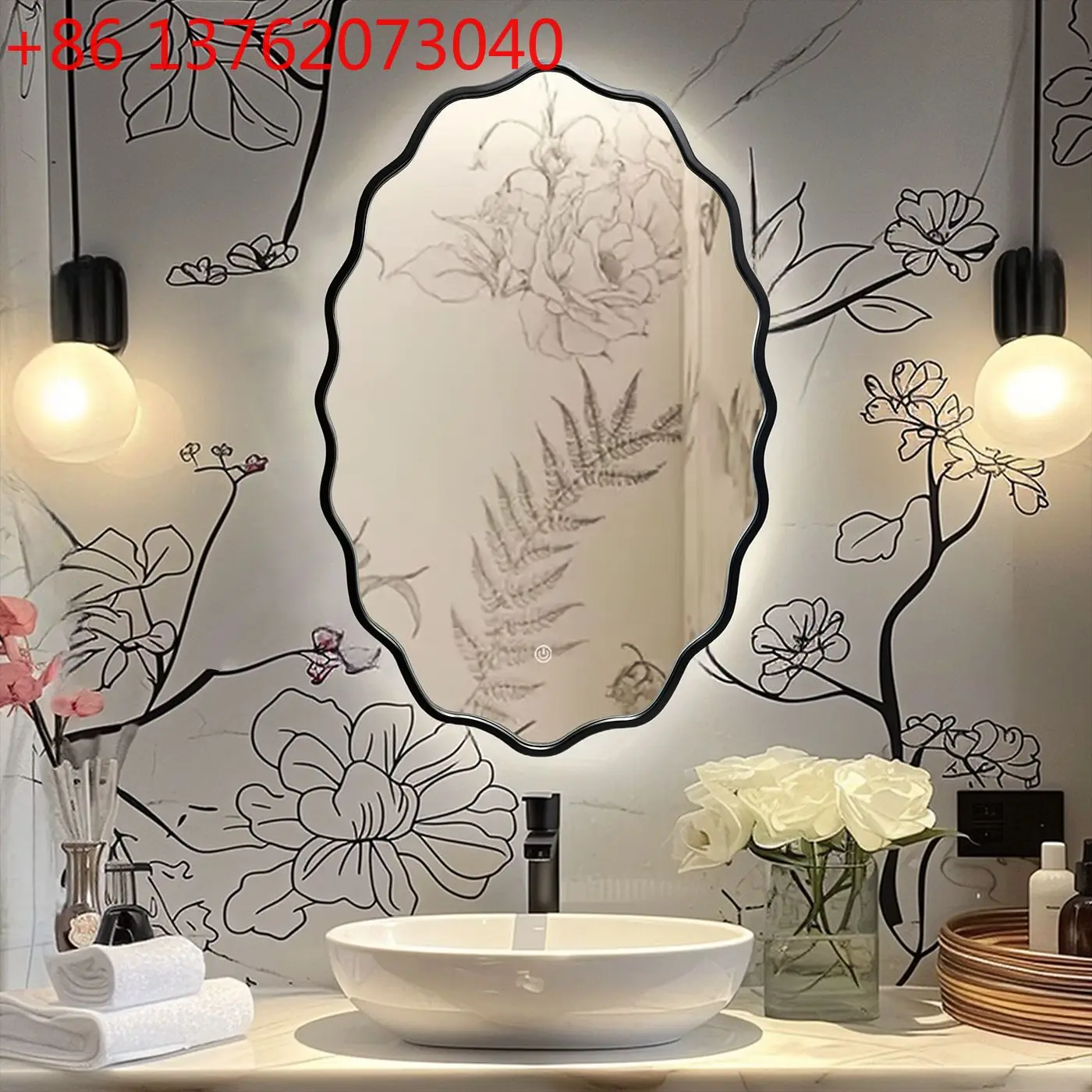 Light luxury decoration mirror wall hanging bathroom mirror bedroom wall hanging special-shaped