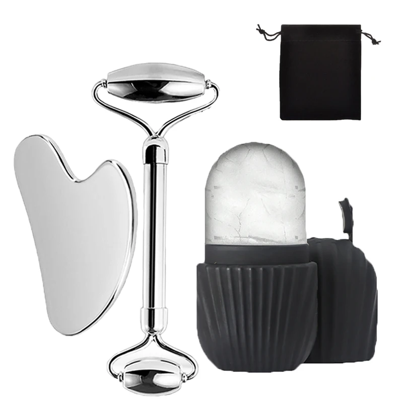 1/2/3 Stück Ice Face Roller Gesichtspflege Ice Roller Set, Gesichtsroller GuaSha FaceTool Set, Gesichtsmassage Roller Lifting Contouring
