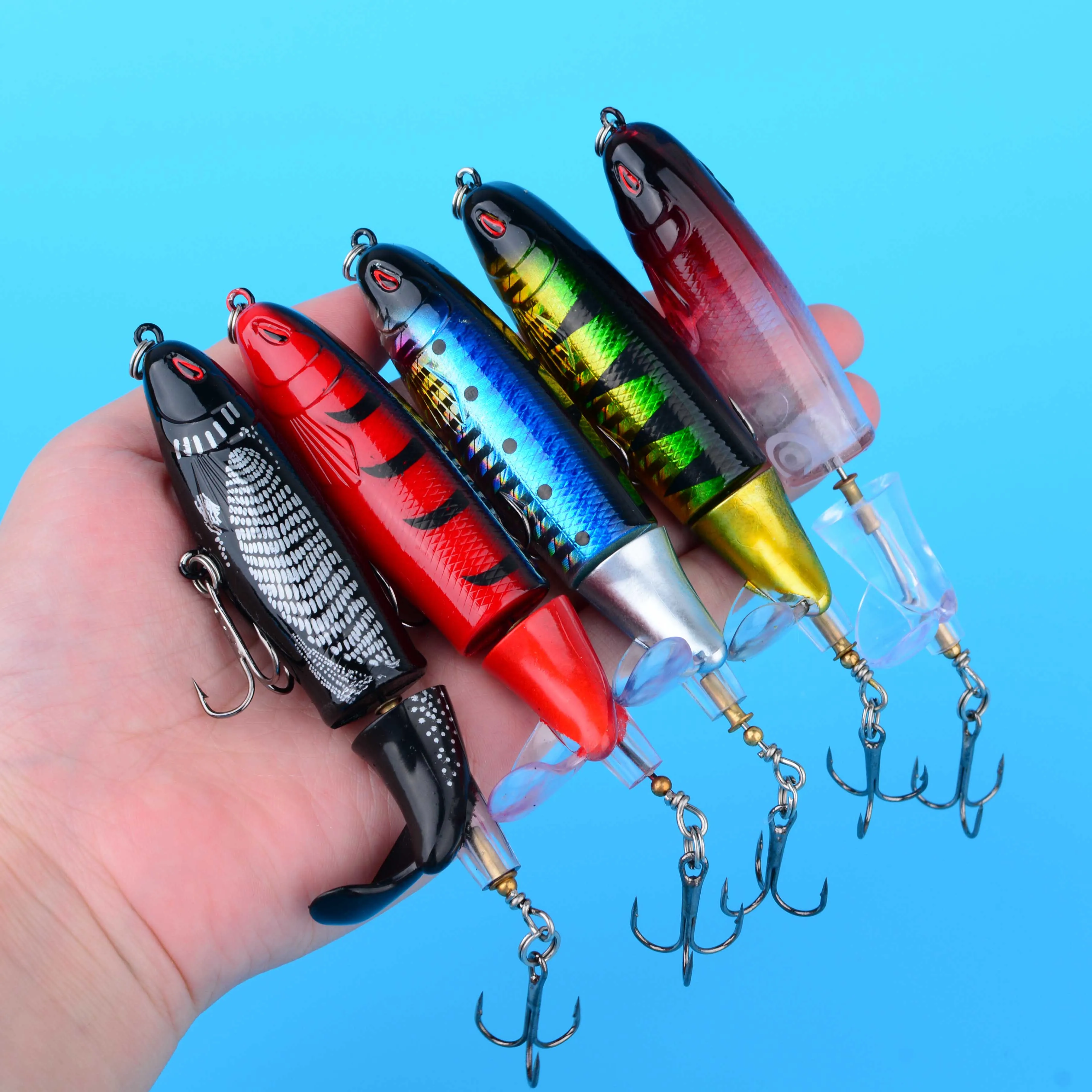 Wobler de superficie con hélice y cola giratoria para crankbait duro - imagen 3
