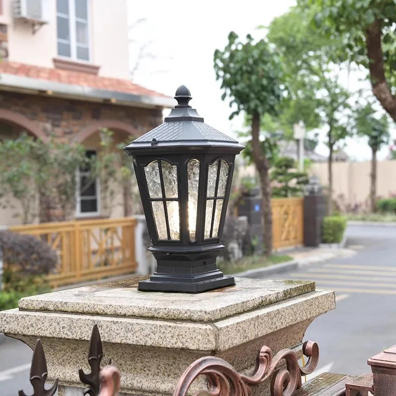 European Retro Outdoor Post Lighting Courtyard Villas Led Wall Lamps Rust Waterproof Post Lights Entrance door Decor Light