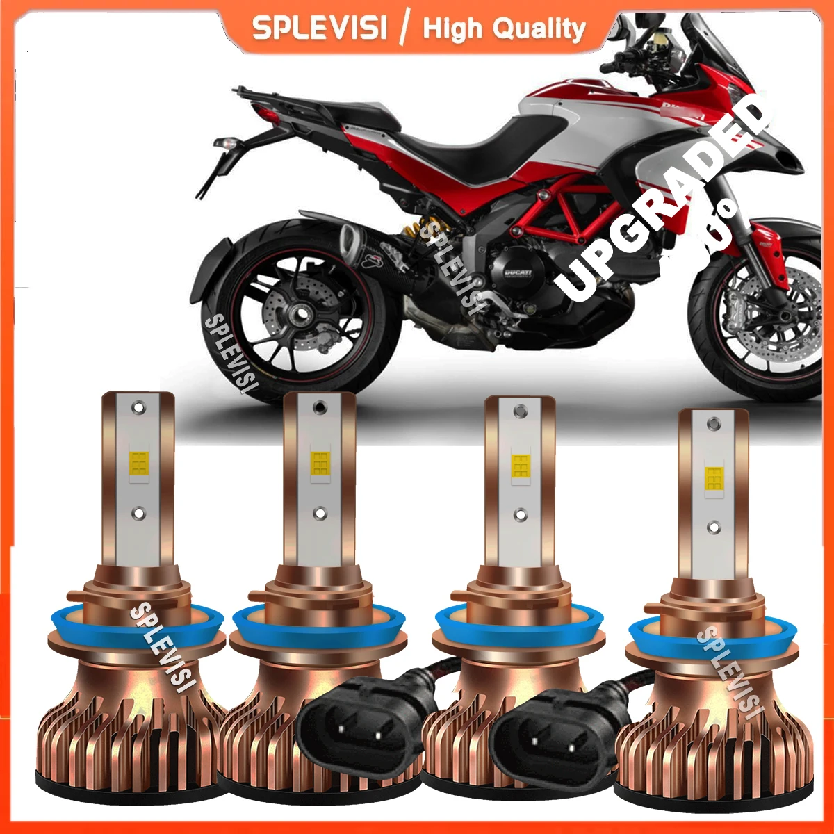 

4x 6000K White H11 LED Moto Headlight Bulbs For Ducati Multistrada 1200 S 2010-2014 Aprilia Caponord 1200 Rally ABS 2015-2017