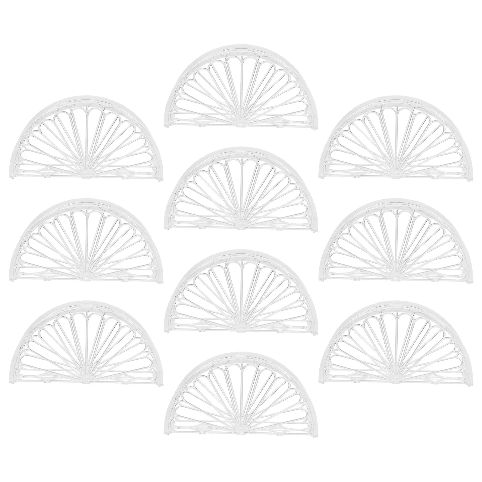 10Pcs Clear Plastic Napkin Holder Fan Designed Standing Tissue Stand for Dining Table Kitchen Bar Cafe Hotel Modern Decorative