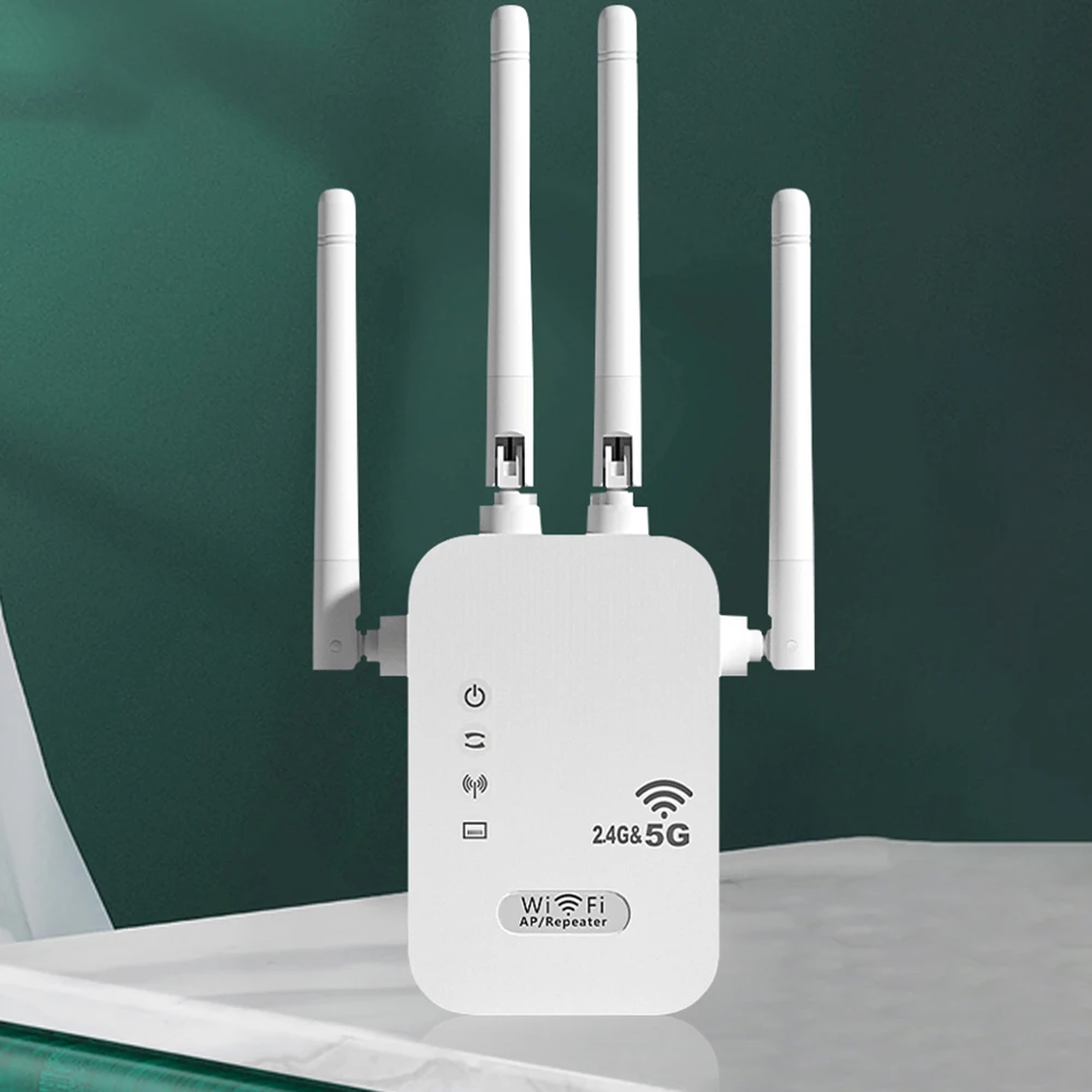 

Усилитель Wi-Fi 1200 Мбит/с с портами WAN/LAN, двухдиапазонный (2,4 ГГц/5 ГГц), 4 антенны, расширитель сети для дома и небольшого офиса