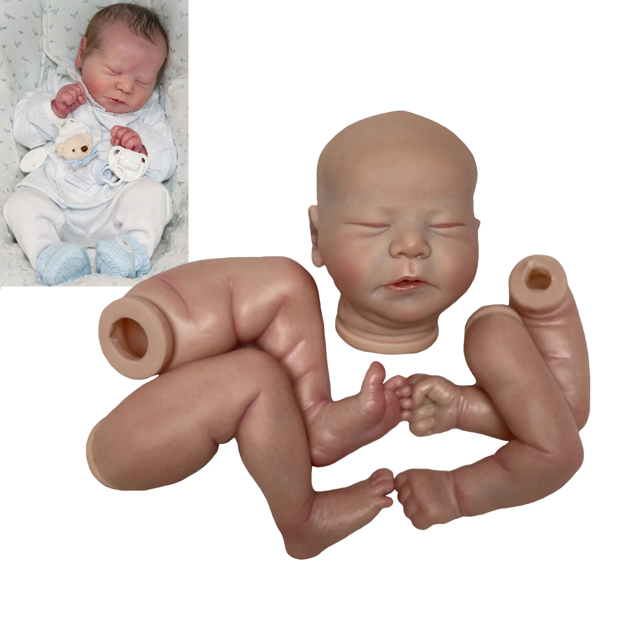 20-22 Inch Chase Bebé Reborn Doll Kits Handmade Painted/Genesis Artist Paint Newborn Baby Vinyl Unassembled Kit Toy Reborn Kits