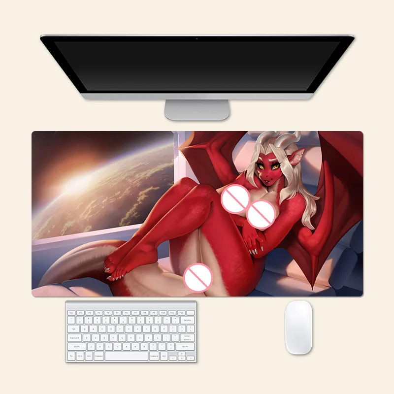 Sexy Aurelia Western Red Dragon Anime Large Mouse Pad Office Mousepad Creative Game Desk Mat Gift