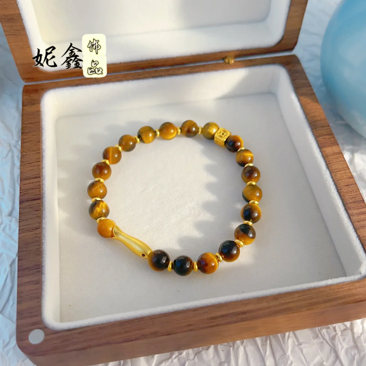 

Little Fish Tiger Eye Bracelet Women's 24K Gold AU999 - 24K gold fish & tiger eye, light luxury and premium, perfect gift option