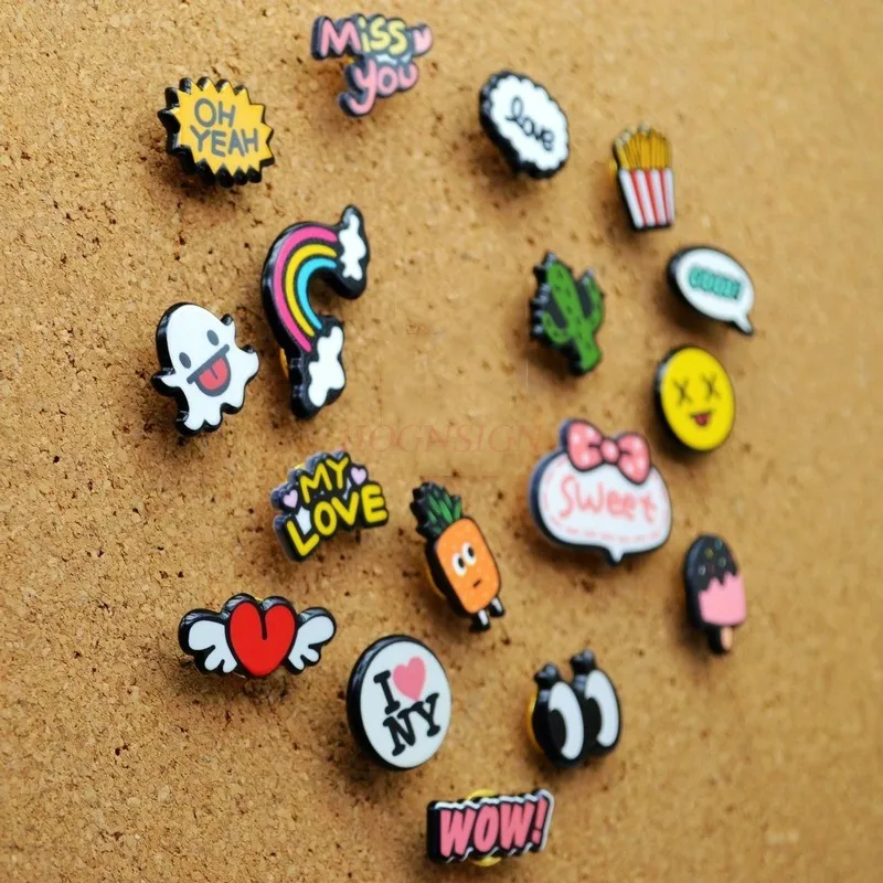 17pcs Acrylic Korean style nail with colorful I-shaped nails and creative cork push pins can be used to nail walls