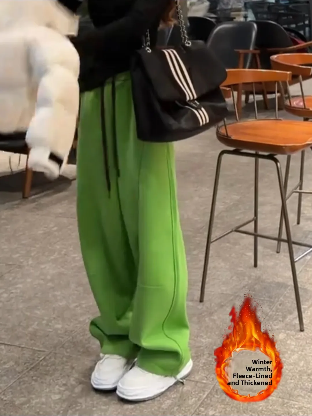 

Женские спортивные брюки с широкими штанинами на флисовой подкладке, осенне-зимняя новинка, большие размеры, свободные, стройнящие, для повседневной носки