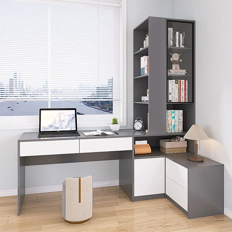 Corner desk frame, bedside table, integrated bedroom, corner bookcase, computer desk combination bay window workbench