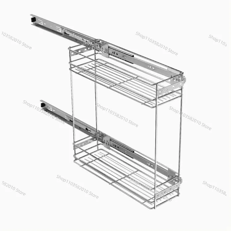 Kitchen Pull-out Organizer Unit Side Mount Pull-out Bottle Rack in Cabinet
