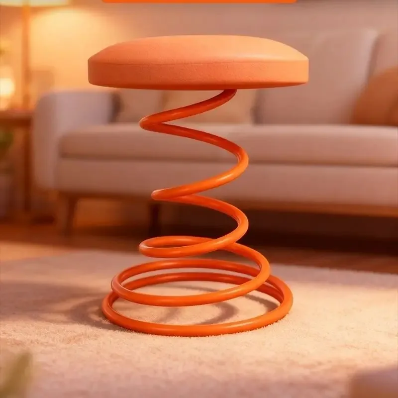 

Spring stool personalized light luxury creative bar meal new hall fashionable home modern wrought iron American front desk