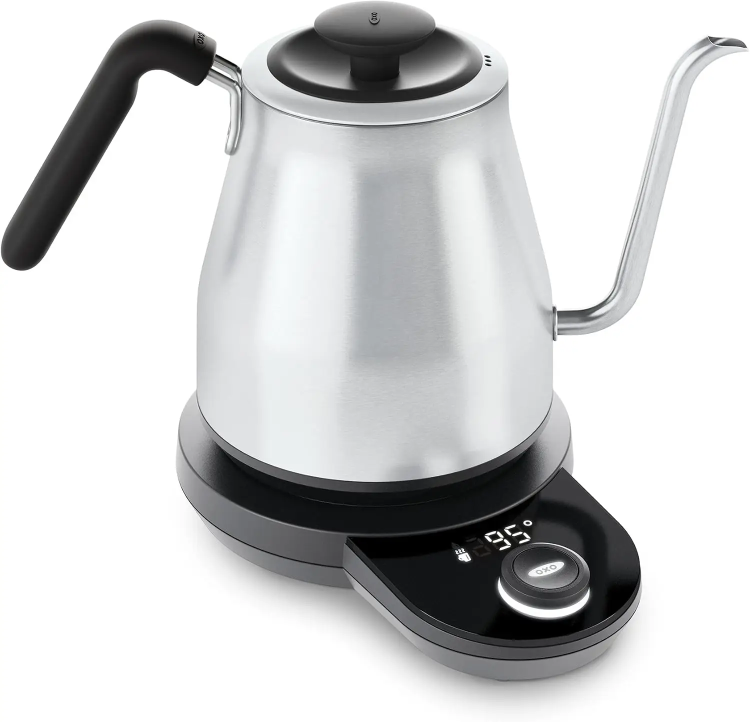 Brew Adjustable Temperature Pour Over Kettle, 1 L, Gooseneck Electric Kettle, Stainless Steel with Timer