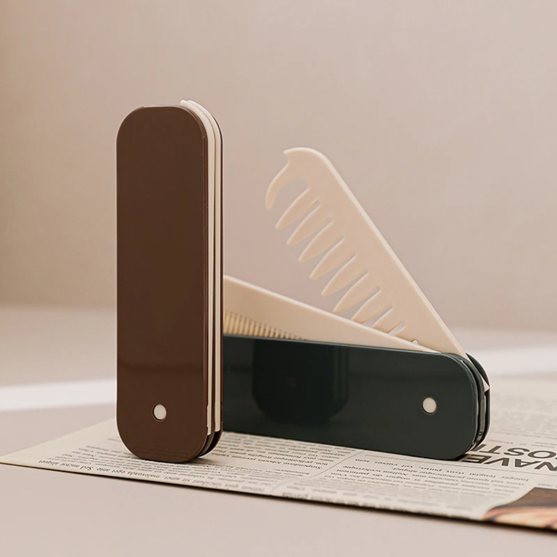 1pcs Folding Hairdressing Styling Beauty Tool Portable Folding Comb Hair Brush Anti-static Travel Hair Brush