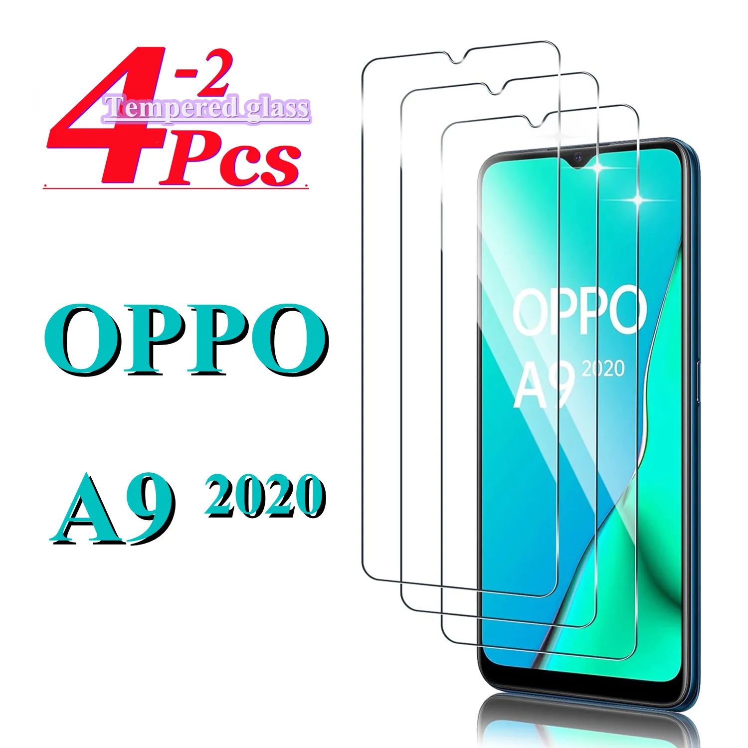 

2/4 piece of glass film suitable For OPPO A9 2022 tempered glass high-definition anti drop screen protector