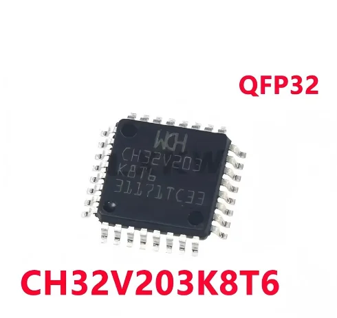5-10/PCS New Original CH32V203K8T6 CH32V203 K8T6 LQFP32 Microcontroller Single-chip Microcomputer In Stock