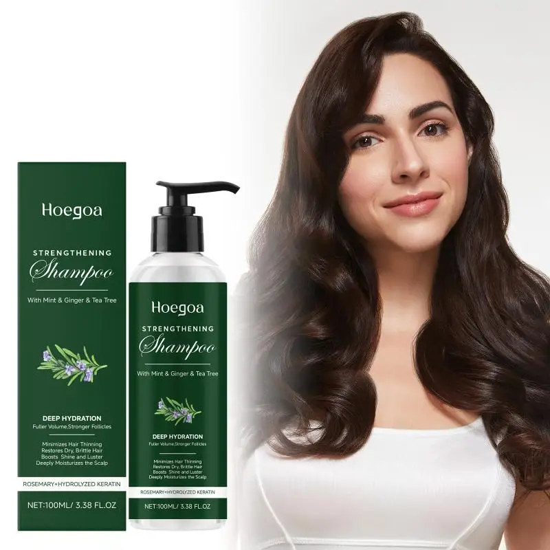 

Hoegoa Rosemary Conditioning Shampoo: Gently cleanses and nourishes the scalp, naturally adding volume