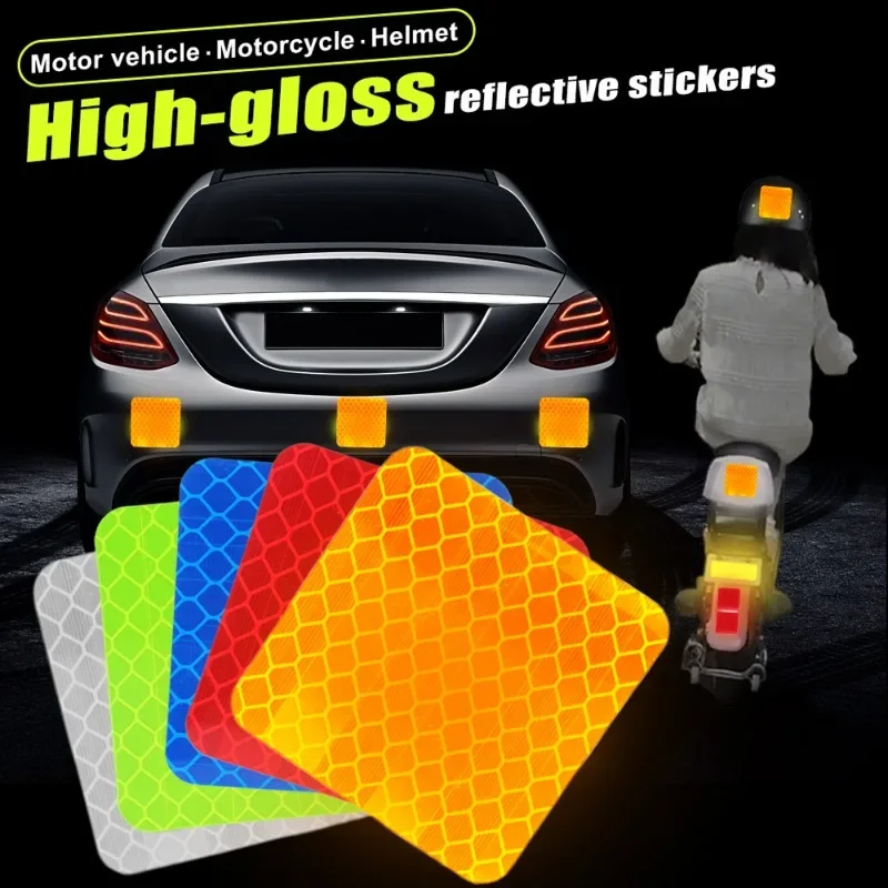 1-50PCS Safety Reflective Stickers Strip Waterproof High Visibility Warning Reflector Tape for Night Riding Walking Car Sticker