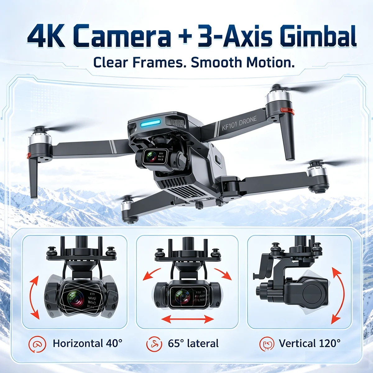 KF101 MAX-S GPS Drone 4K 3-Axis Gimbal Professional HD Camera Security UAV 5G Digital Transmission Brushless Foldable Quadcopter