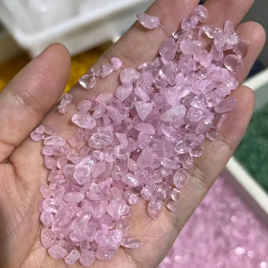 1.5kg/bag Bulk Natural Crystal Rose Quartz Ore Mineral Specimen Healing Stone Mini 5-7MM Rock For Aquarium Stone Home Decoration