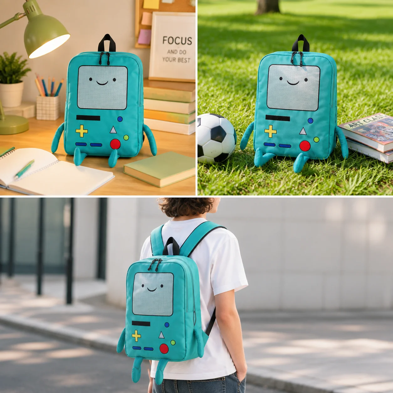 กระเป๋าเป้ผ้าแคนวาสลายหุ่นยนต์ - Interior Design Whimsical บทวิจารณ์และราคา