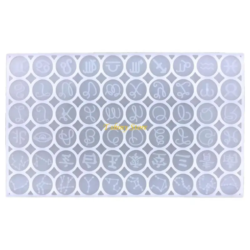 N58F Cufflinks Cuff Button Silicone Mold Tray Round Pendant Resin Mould