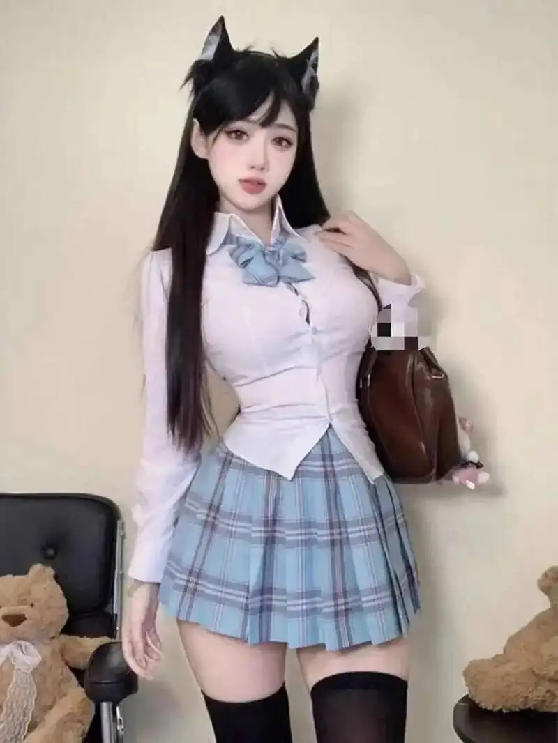 

Униформа JK, клетчатая юбка [Crystal Sea] Женская плиссированная юбка из двух предметов в стиле Academy, короткая зеленая летняя короткая юбка JK U58R