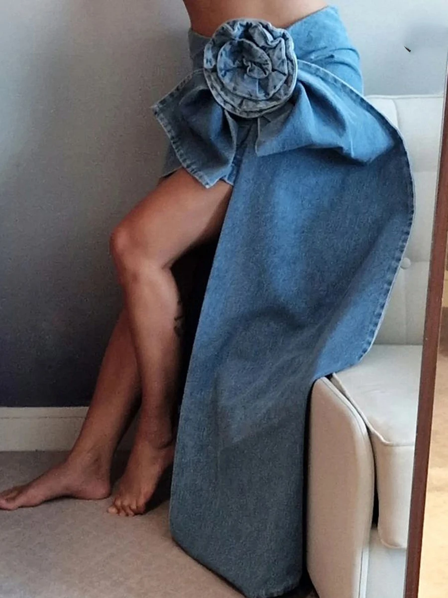 

Женское джинсовое платье с цветочным принтом, короткая юбка в складку, однотонная, лето-весна