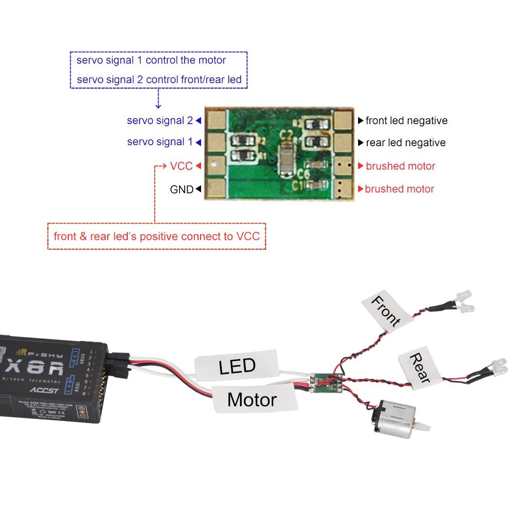 DasMikro 1S 3A ESC Micro Speed Controller With Light Control For DIY Das87 1/87  to 1/43 micro rc car parts