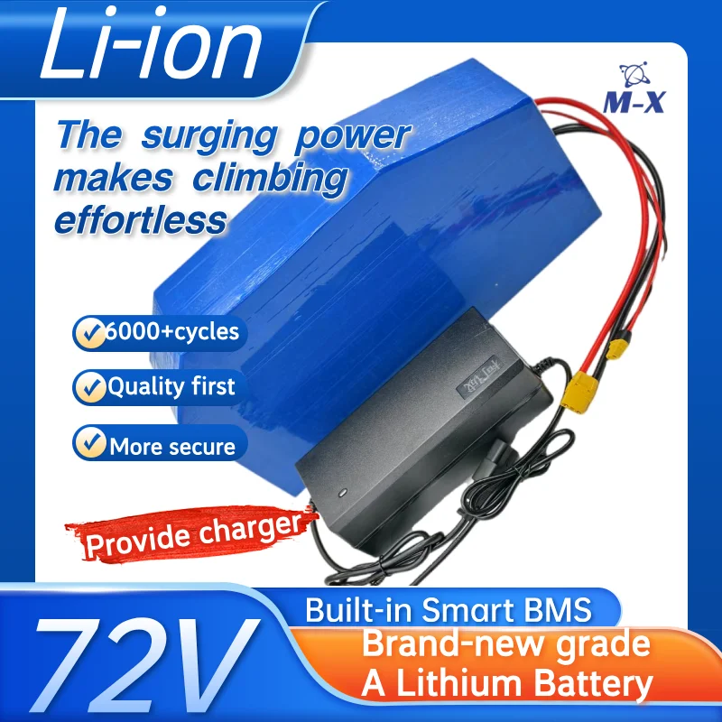 

72v 45Ah not 40ah 50ah lithium ion polygon triangle battery pack 72v lithium battery for 3000W 5000W 6000W 7000W vehicle
