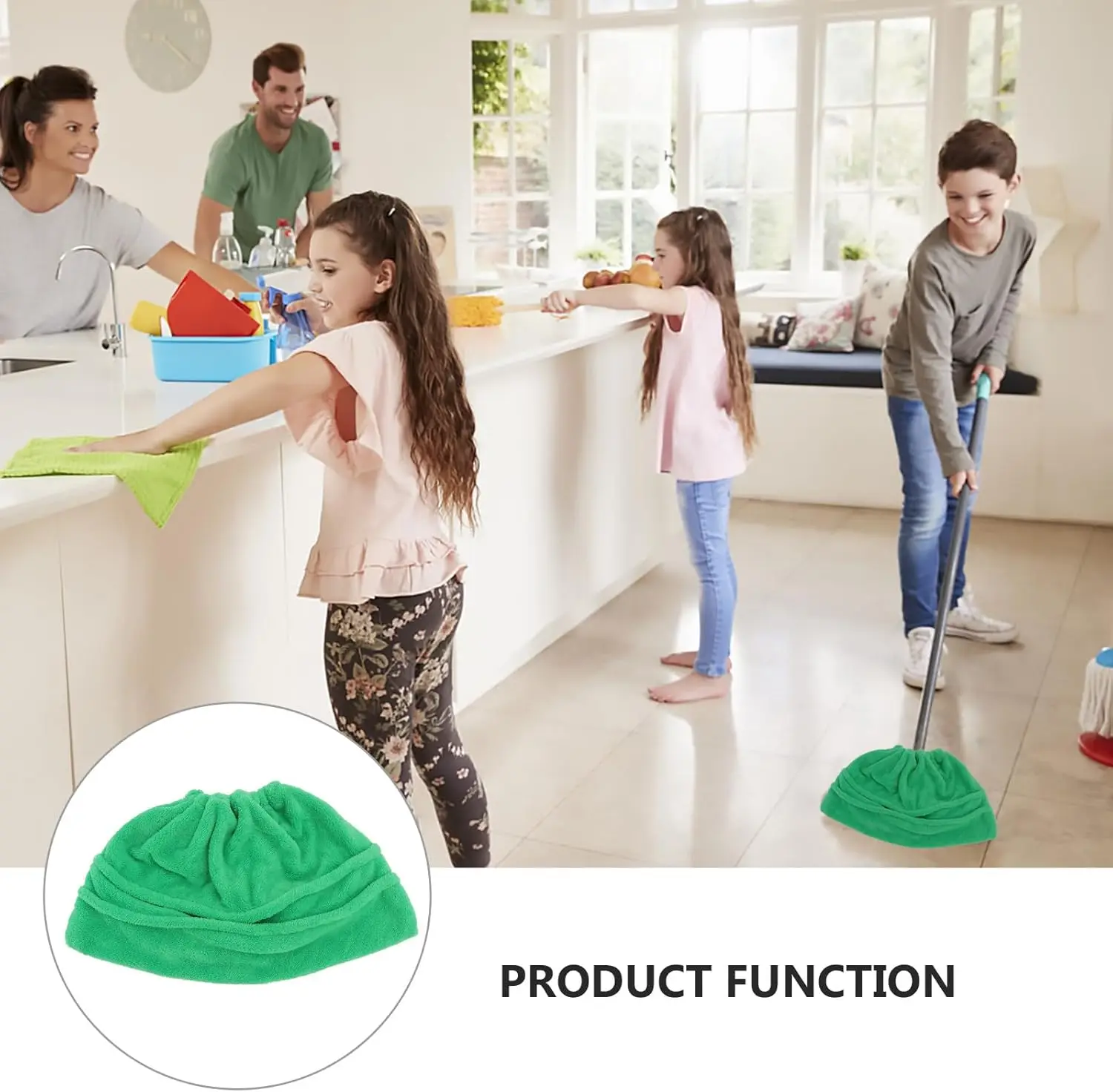 Multifunctional Coral Fleece Broom Cloth Cover Floor Mop, Reusable Ultra-Fine Fiber Absorbent Broom Household Cleaning Accessory