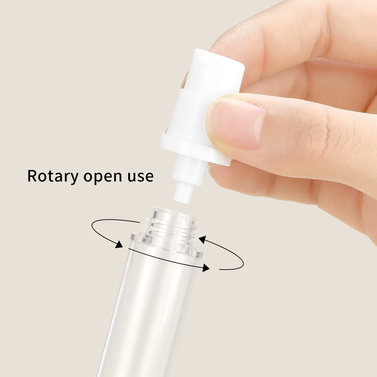 Bouteille de cosmétiques en plastique sans air à tube fin, vaporisateur PMurcia, échantillon d'essai d'émulsion, 5ml, 10 ml, 15ml