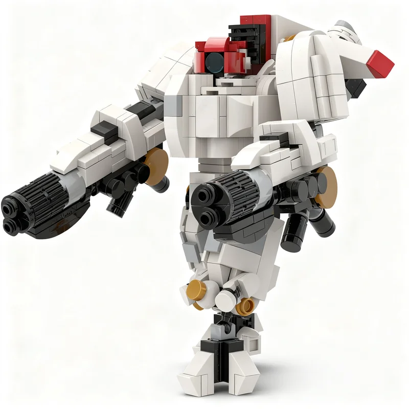 498pcs MOC T'au Empire XV9-01 Experimental Hazard Battlesuit Twin Fusion Cascades Variant Model Building Blocks Creative 3D DIY