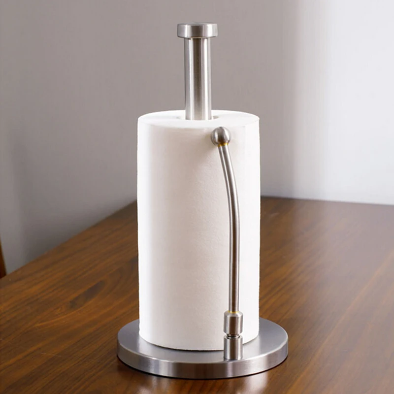 Vidric Stainless Steel Sitting Paper Tissue Towel Kitchen Roll Stand Holder For Bath Bathroom dining table Paper Standing Tool