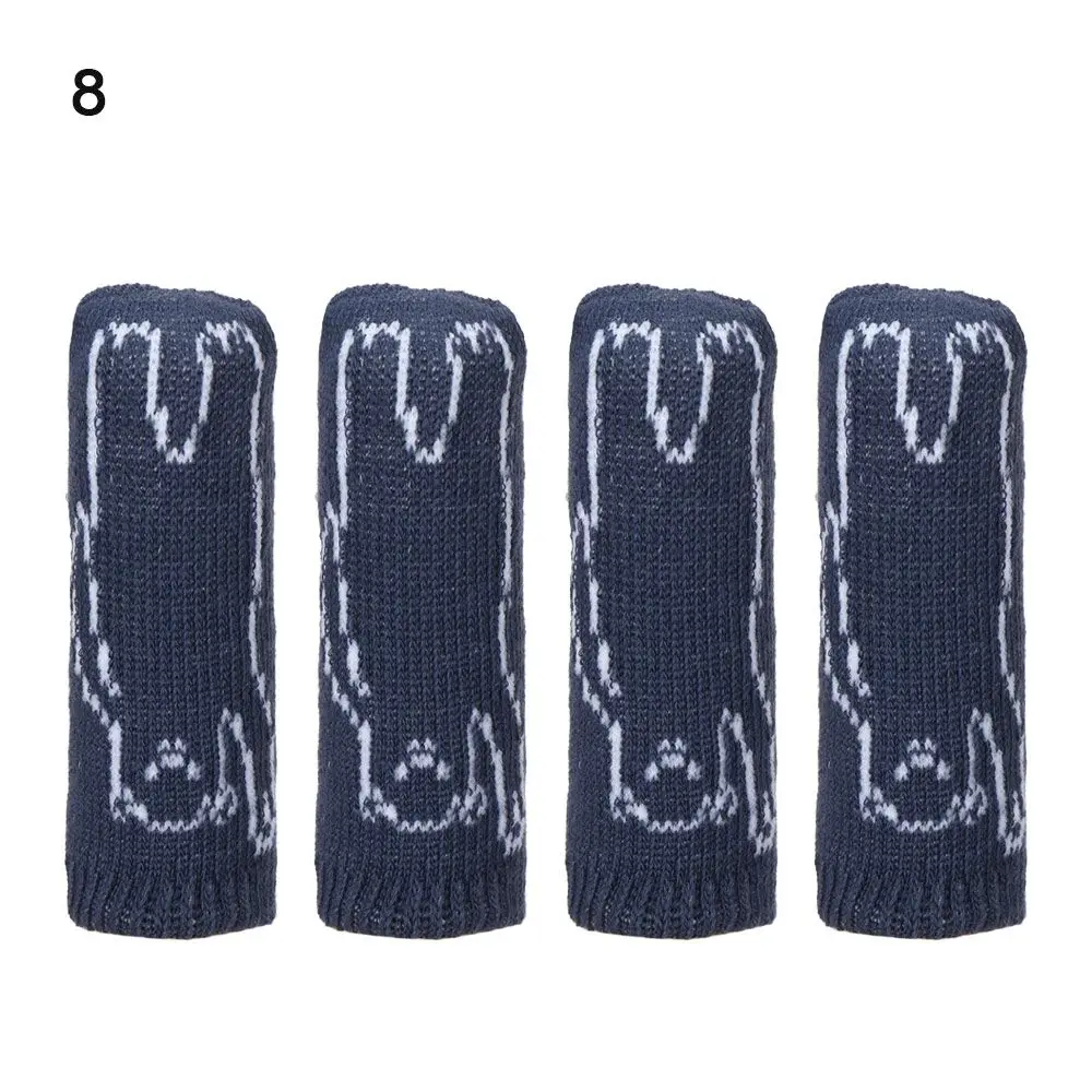 

4Pcs/Set Elastic Floor Protector Non-slip Knitting Table Foot Cover Protective Case Furniture Legs Sleeves