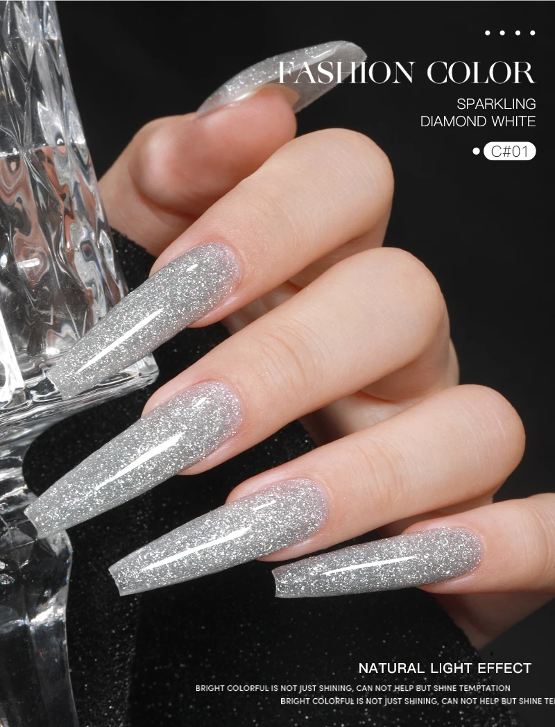 30g Silber Reflektierendes Aufbaugel für Nägel Funkelnder Glitzer Roter Nagelverlängerungslack Semi-Permanenter Gel-Lack – Detail 9