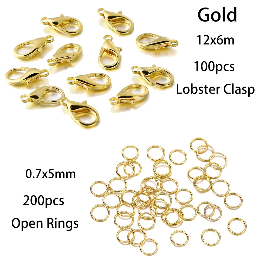 200pcs Rings & Clasps Set for DIY Jewellery Making Kit