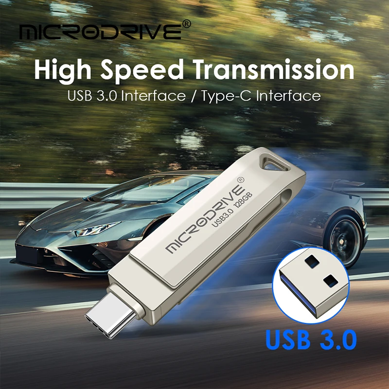 2 in 1 OTG USB-C フラッシュペンドライブメタルメモリスティック USB 3.0 フラッシュディスク 64 ギガバイト 128 ギガバイト 256 グラム USB3.0 デュアル C ペンドライブ