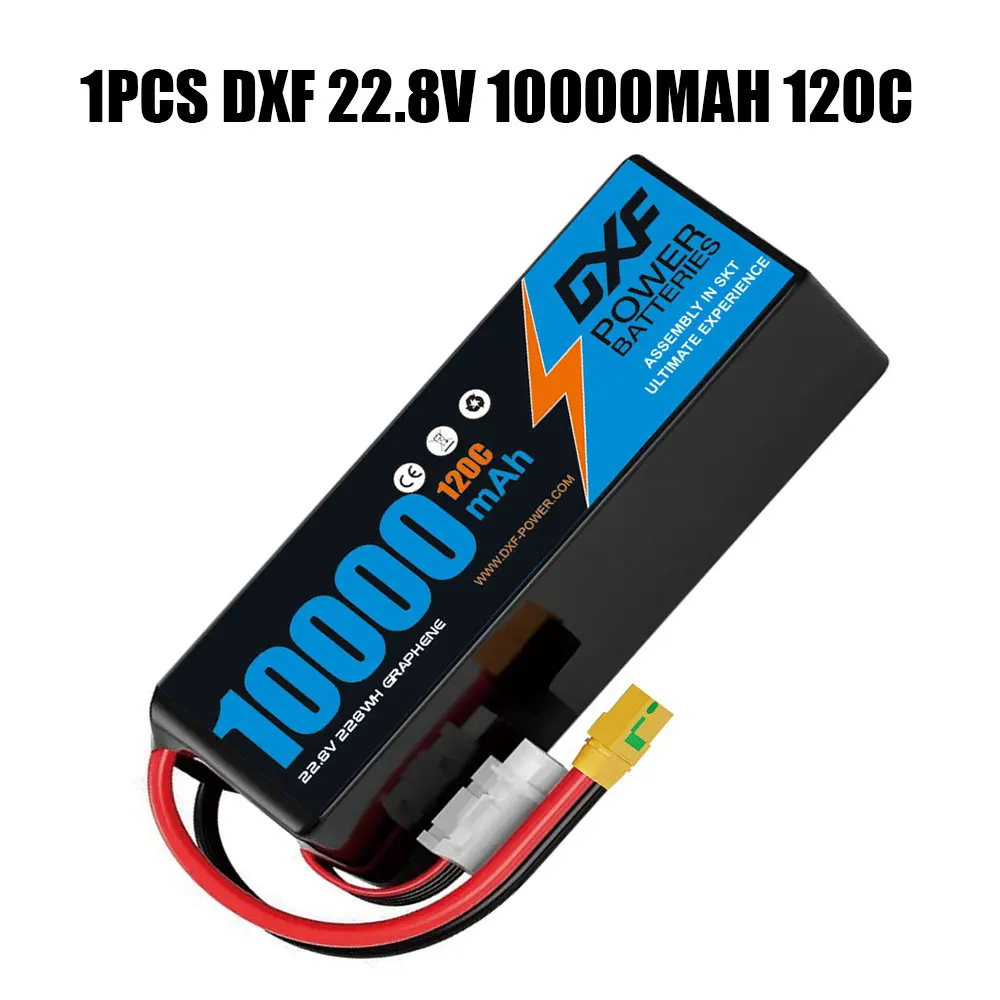 

DXF Lipo Battery 6S 10000 мАч 22,8 В 120C с жестким чехлом XT90 EC5 для 1/8 багги Truggy Offroad Car Boat Truck Airplane БПЛА RACIN