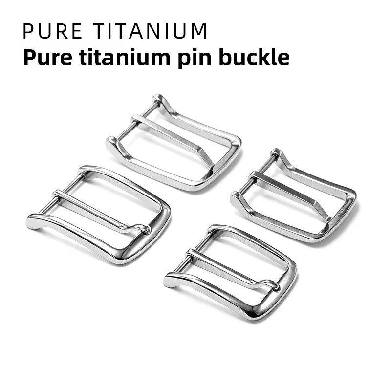 New Rustproof Pure Titanium Single-Prong Belt Buckle for Men, Casual & Business Jeans Elastic Waist Band Pin Clasp Accessory