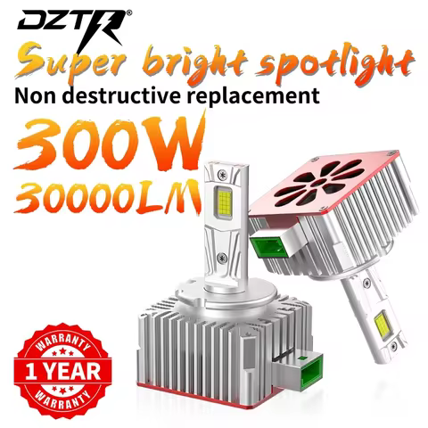 DZTR D1S D3S D5S D2S D4S LED Headlights HID D2RD4R D8S Turbo 30000LM 300W Powerful Two-sided CSP Chip 6000K Plug&amp;Play SuperBrigt