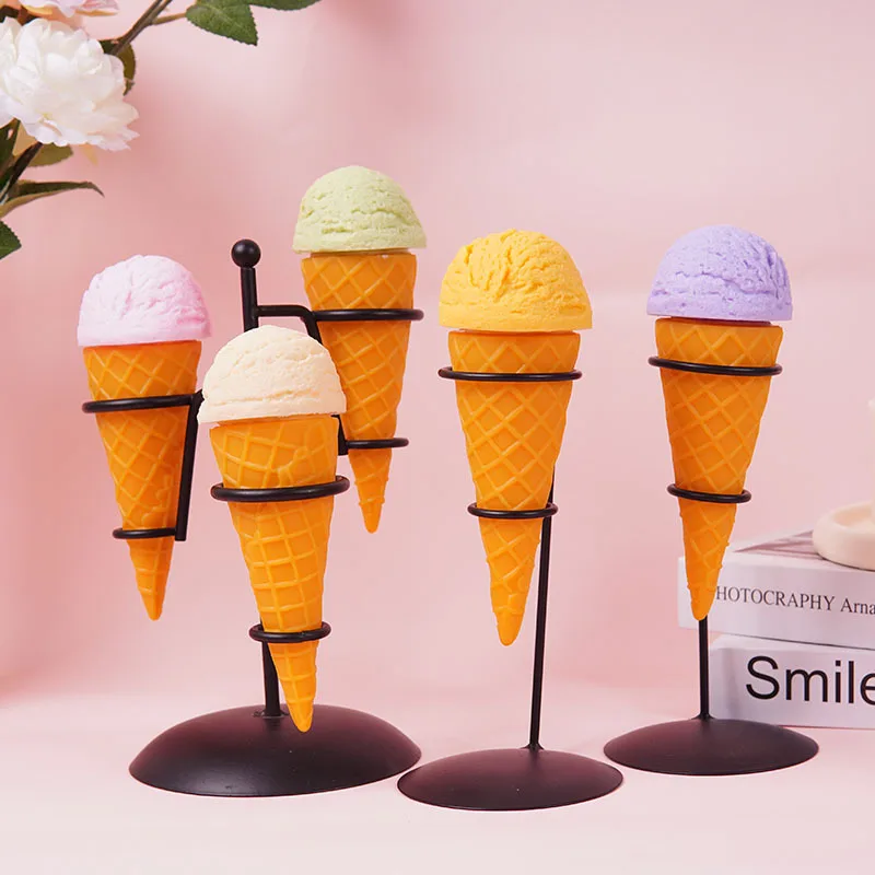 

Funny Simulation Ice Cream Models Multi-coloured Realistic Cream Cone Food Toys Fun Milk Tea Shop Cake Decoration Gift