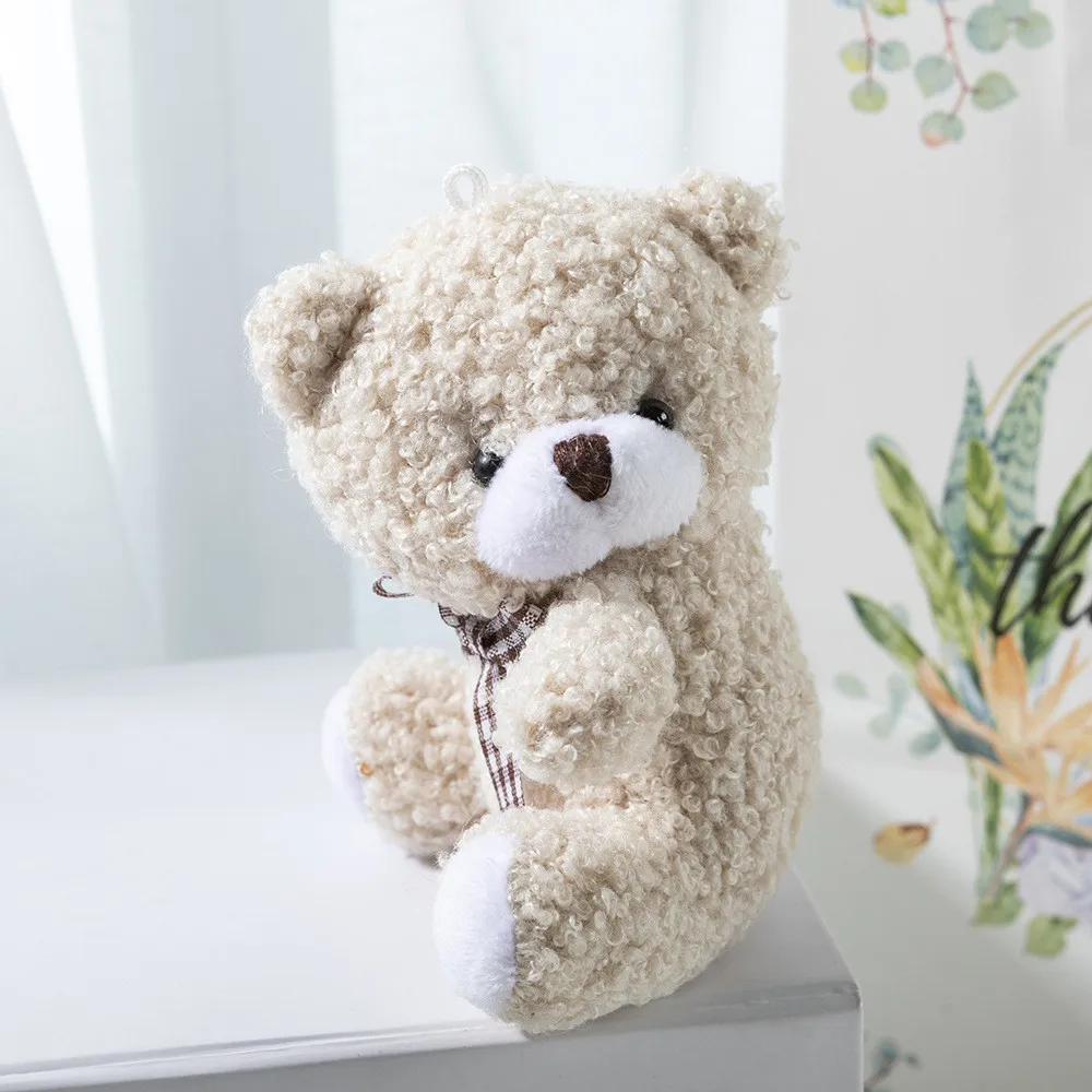 Jouets en peluche ours en peluche pour bébé, robe mignonne, pendentif clé, poupées pendentif, cadeaux d'anniversaire, décor de fête de mariage, 11cm